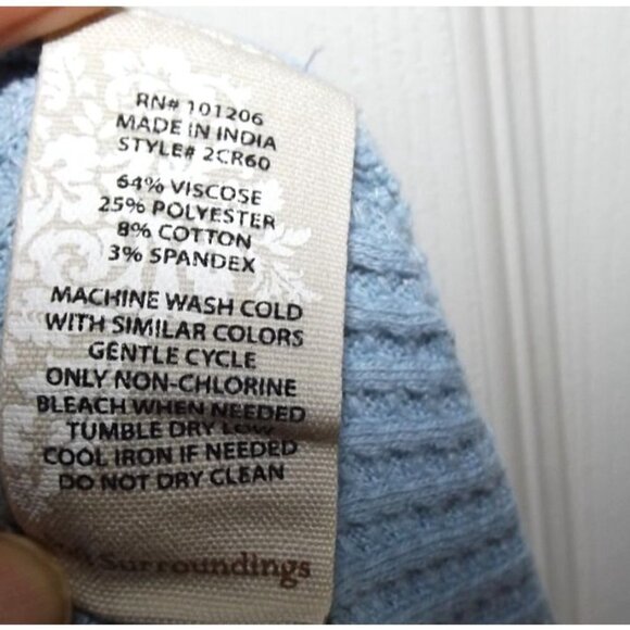 Soft Surroundings Wonderful Waffle Pant M blue elastic waist - Picture 3 of 8